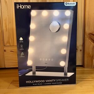 iHome Silver Vanity Speaker with Bluetooth and Lights